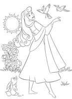 kolorowanki Śpiąca królewna Aurora, obrazek Disney dla dzieci do wydrukowania i  do pokolorowania kredkami numer  2